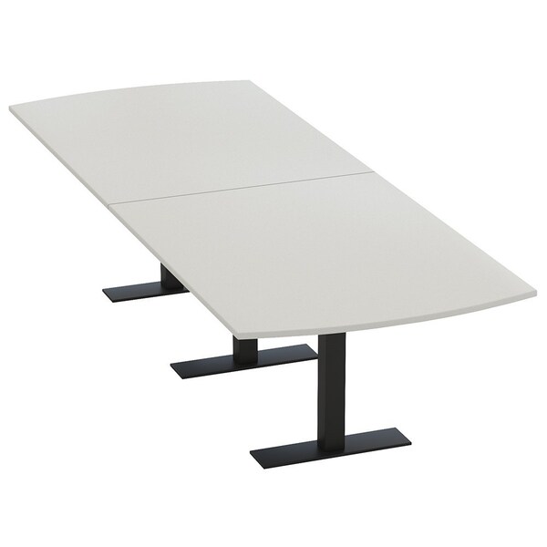 Skutchi Designs 10 Person Conference Table With Power Unit | 10' Arc Rectangle Table | Harmony Series HAR-AREC-48X120-T.BK-U779-NA - main