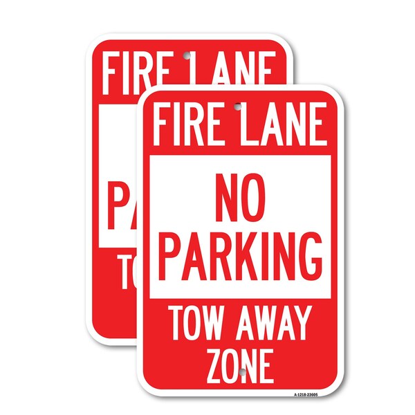 Signmission No Parking Tow-Away Zone, 18'' X 24'' 2 Signs, Heavy Gauge Aluminum, 2PK A-1824-2PACK-23605 - main