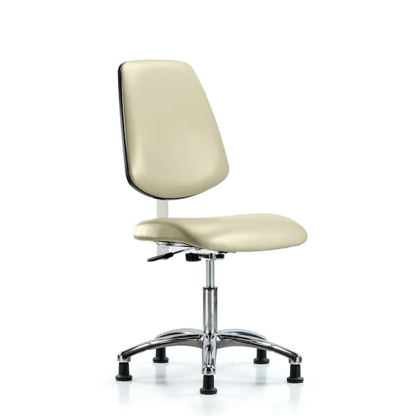 Blue Ridge Ergonomics Clean Room Chair Vin Desk Chair, Med, Bk, Gld, Wht, CL100, No Arms, 18" to 23" Height, Vinyl BR-NCR-VDHCH-MB-CR-T0-A0-RG-8501 - main