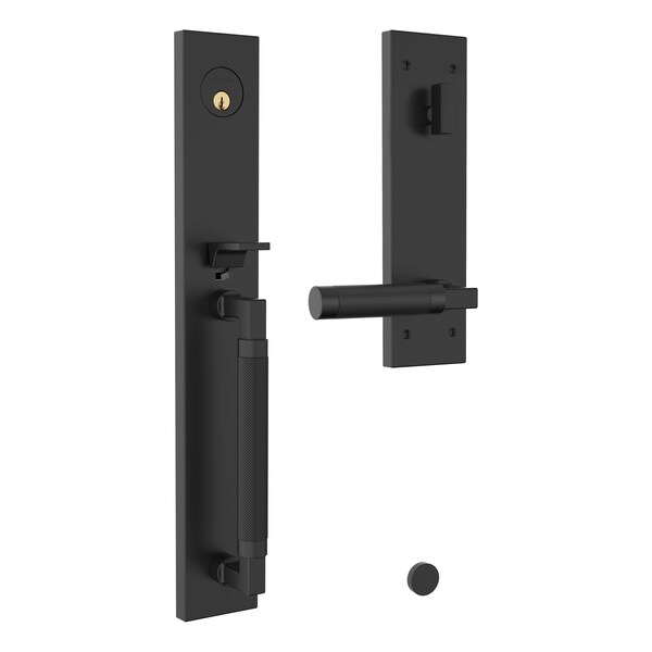 Baldwin Baldwin Gramercy Knurled Full Escutcheon Tubular Right Hand Single Cylinder Handleset Satin 85317190RENT - main