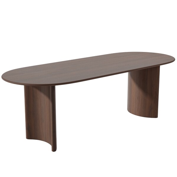 Homeroots 67" Walnut Solid Wood Oval Dining Table 721146 - main