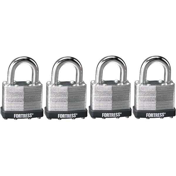 Master Lock Padlock, Keyed Alike Key, 1/4 in Dia Shackle, 7/8 in H Shackle, Cast Hardened Steel Shackle, Laminated 1803Q - main