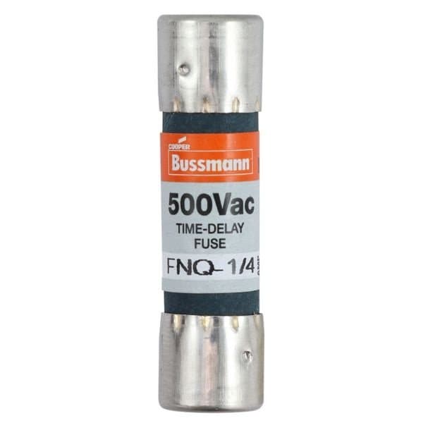 Eaton Bussmann Fuse, Time-delay, 0.125 A, Non-indicating, 10 kAIC at 500 Vac, 500 V, 10PK FNQ-1/8 - main