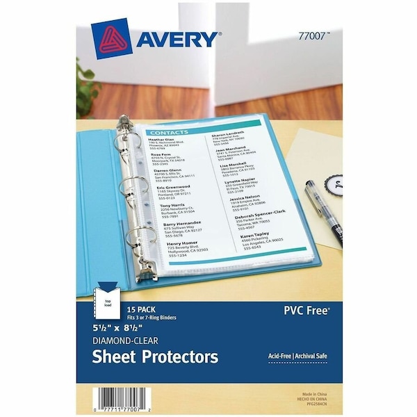 Avery Diamond Clear Heavyweight Sheet Pr, PK15 77007 - main