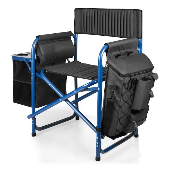 Picnic Time Family Of Brands Fusion Camping Chair, Dark Gray with Blue Accents 807-00-639-000-0 - main