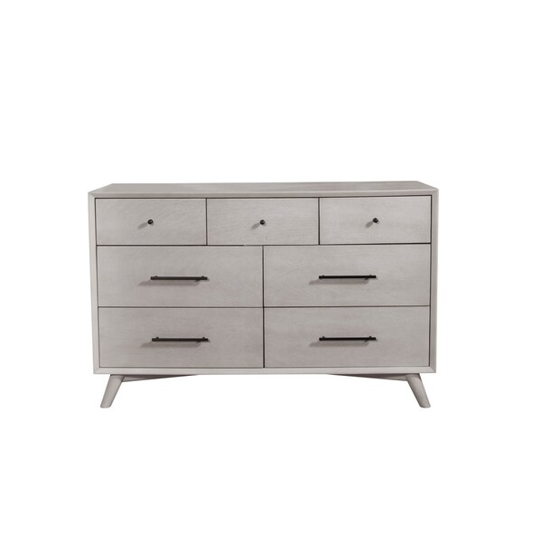 Homeroots 59" Gray Solid Wood Seven Drawer Double Dresser 524144 - main