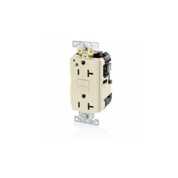 Leviton Self-Test GFCI Receptacle, Lev-Lok, 20 Amp, 125 VAC, 5-20R NEMA MGFN2-HGT - main