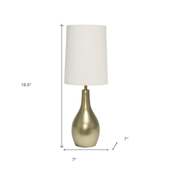 Homeroots 20" Gold Metal Novelty Table Lamp With White Drum Shade 643319 - main