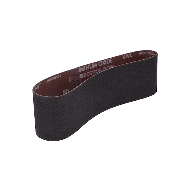 Norton Abrasives Sanding Belt, 3" W, 24" L, Coated, Aluminum Oxide, 50 Grit, Coarse, R215 Metalite 07660701742 - main