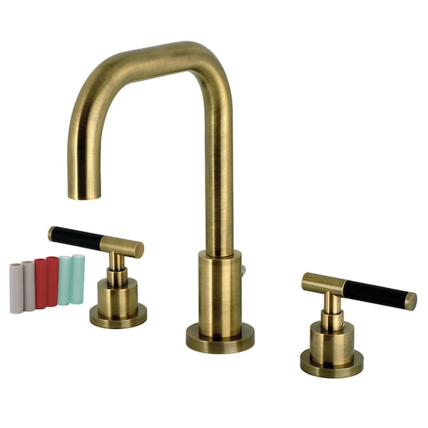 Kingston Brass Widespread Bathroom Faucet with Brass Pop-Up, Antique Brass FSC893CKLAB - main