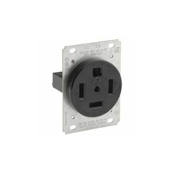 Leviton Straight Blade Receptacle, 14-60R, 60 A, 125/250V AC, 3 Pole, 4 Wire, Flush Mount, Grounded 9460 - main