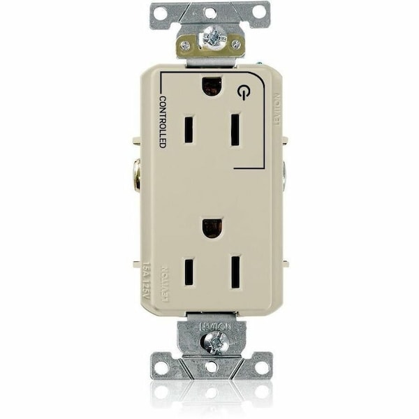 Leviton Controlled Decora Plus Duplex Receptacle 15 Amp, 125 Volt 16252-1PI - main