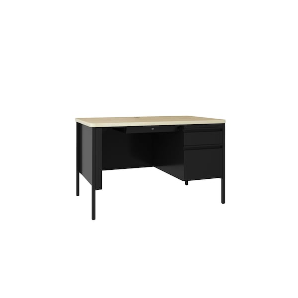 Hirsh Right-Hand Single Pedestal File Office Desk W/ Round Corner T-Mold Top, 30 in D X 29.5 in H 25053 - main