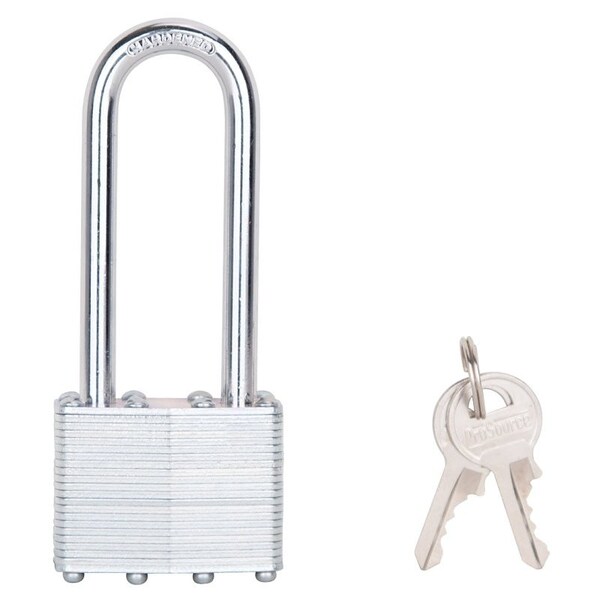 Prosource Padlock, Long Shackle, 9/32 in Dia Shackle, 3 in H Shackle, Steel Shackle, Steel Body HD00022L - main