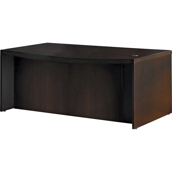 Mayline Bow Front Desk 42" D X 29-1/2" H, 72" W X MDF (Medium Density Fiberboard) - Platform, Mocha ABD7242LDC - main
