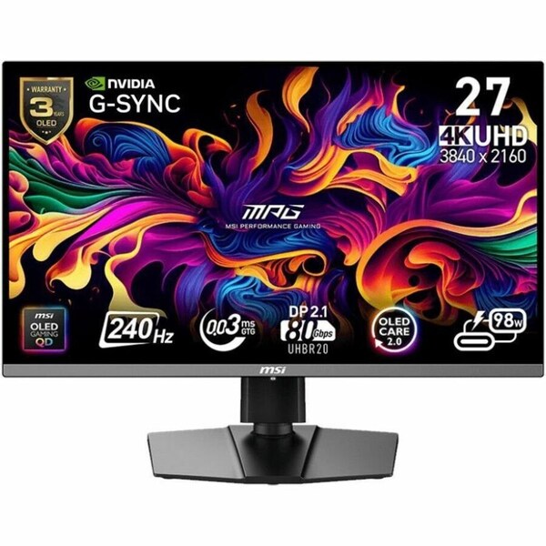 Msi MPG 322URX QD-OLED UHD 240Hz 27 inch Gaming Monitor MPG272URXQDOLED - main