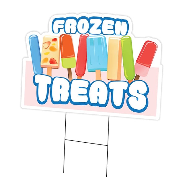 Signmission Frozen Treats Die Cut Yard & Stake outdoor plastic coroplast window, C-DC-1824-DS-Frozen Treats19 C-DC-1824-DS-Frozen Treats19 - main