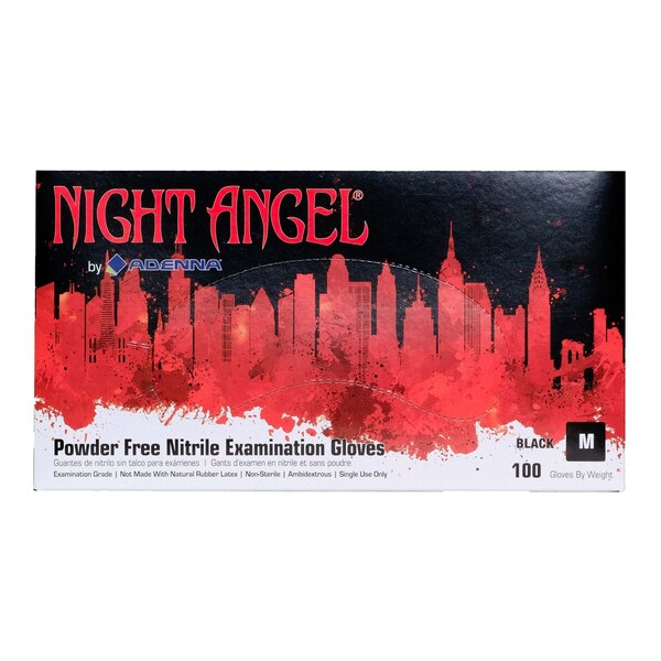 Art Noir Nitrile Powder Free 4 mil Exam Gloves - Black, Med - Case of 1000 NGL225 - main