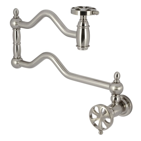 Kingston Brass Wall Mount Pot Filler Faucet, Brushed Nickel KS2108RX - main