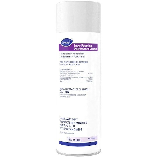 Diversey Cleaner and Disinfectant, 19 oz, Aerosol Can, Lavender, White 04531. - main