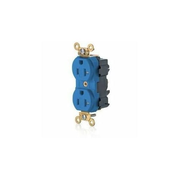 Leviton Lev-Lok Industrial Grade Tamper Resistant Duplex Receptacle, 20 Amp, 125 Volt M5362-SGB - main