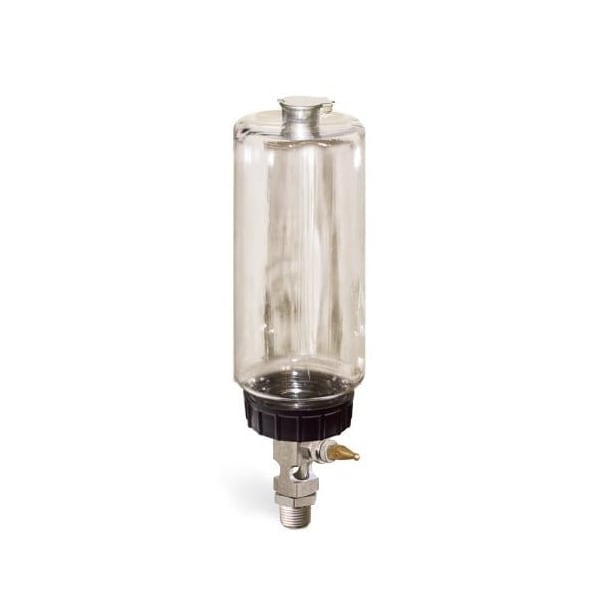 Oil-Rite 1 qt Capacity Single Feed Manual Lubricator w/Polycarbonate Reservoir - 1/2in. Male NPT, Pipe Mount B1681-0324B11W - main