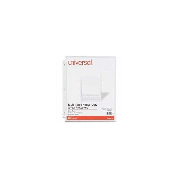 Universal Top-Load Poly Sheet Protectors, Heavy Gauge, Letter Size, Clear, 25PK UNV21137 - main
