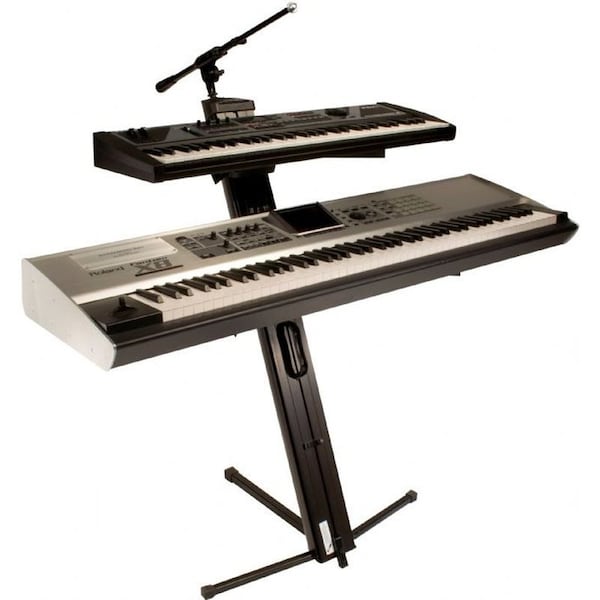 Ultimate Support Pro column dual keyboard stand w/Ulti-Boom telescoping mic boom equipment not included AX48PROPLUS - main
