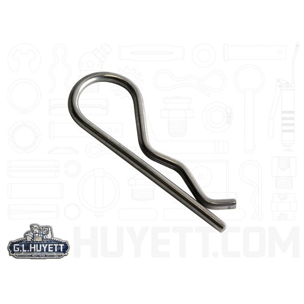 Huyett Bridge Pin, Zinc Yellow Spring Steel, 0.148 in Wire Dia x 2.812 in L x Fits 5/8 in to 1 in Shaft BPY-210 - main