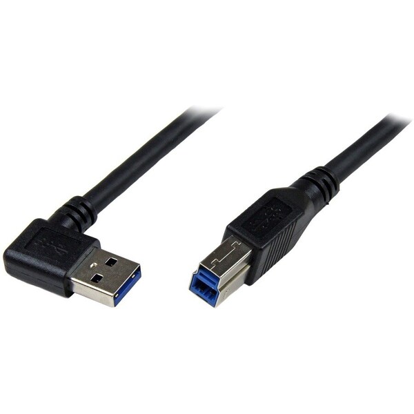 Startech.Com 1m Black SuperSpeed USB 3.0 (5Gbps) Cable - Right Angle A to B - M/M USB3SAB1MRA - main