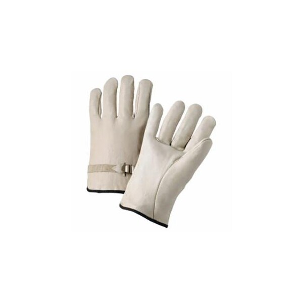 Anchor Brand Quality Grain Cowhide Leather Driver Gloves, Large, Unlined, Natural, Pull Strap Back, 12PK 101-4100L - main