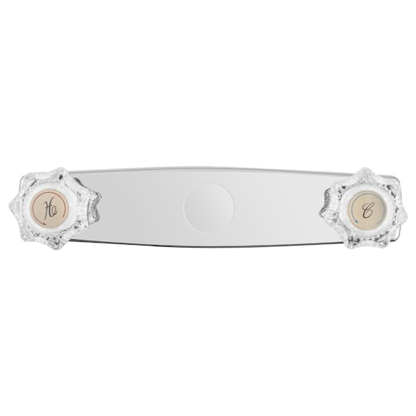 Dura Faucet 2 Valve Single Piece Wall Mounted 8 Center Distance 2 Crystal Acrylic Knob Handle DF-SA600A-CP - main
