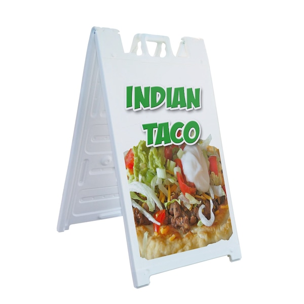Signmission Indian Taco, A-Frame & 2 Decals Installed, Heavy-Duty Plastic Frame SBHD-D-2436-Indian Taco - main