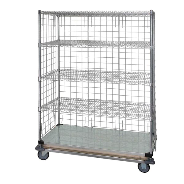 Quantum Storage Systems 5-TIER DB ENCLOSED CART CHROME W/ SOLID BOTTOM & LH 24x36x70in WRDBS4-63-2436EP-5LH33C - main
