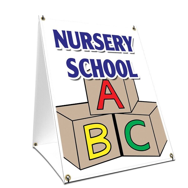 Signmission Nursery School, 36 Inch x 24 Inch A-frame Yard Sign, Plastic Sign SBC-2436-Nursery School - main