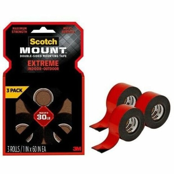 Scotch -Mount 1''x60'' Extreme Double-Sided Mounting Tape, 3PK 414H-3PK-DC - main