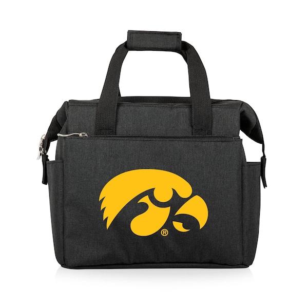 Picnic Time Family Of Brands NCAA Iowa Hawkeyes On The Go Lunch Bag Cooler - Soft Cooler Lunch Box, Black 510-00-179-224-0 - main