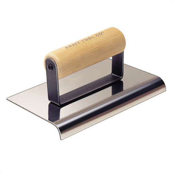 Kraft Tool Highway Edger, 6 in W x 10 in L Blade, 3/4 in L Lip, 5/8 in Radius, Stainless Steel Blade CF906 - main