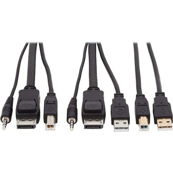 Eaton EATON Tripp Lite Series DisplayPort KVM Cable Kit - DP, USB, 3.5 mm Audio 3xM/3xM + USB M/M, 4K P783-006-U - main