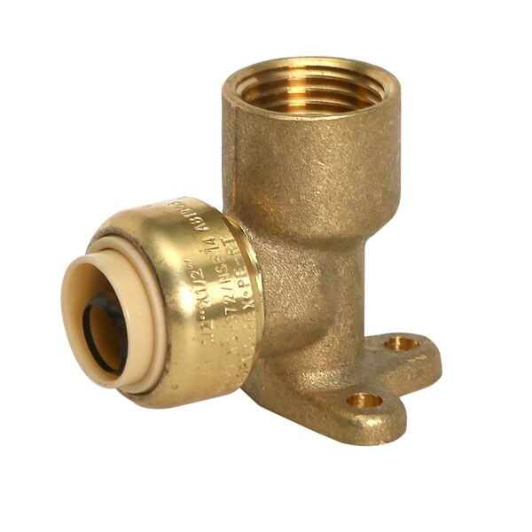 Usa Industrials SharkBite Push to Connect Fitting, Brass, Female Drop Ear Elbow, 1/2 in Tube x 1/2 in NPT Female ZUSA-TF-PTC-LFBR-15 - main