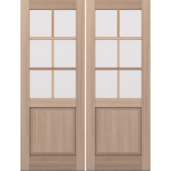 Doornmore G5006, 74.5" x 98" ( 2x36" Door) Left Hand, Mahogany SDL 6 Lite, 1/2 Lite Exterior Door G5006-SW-3696_2_LI - main