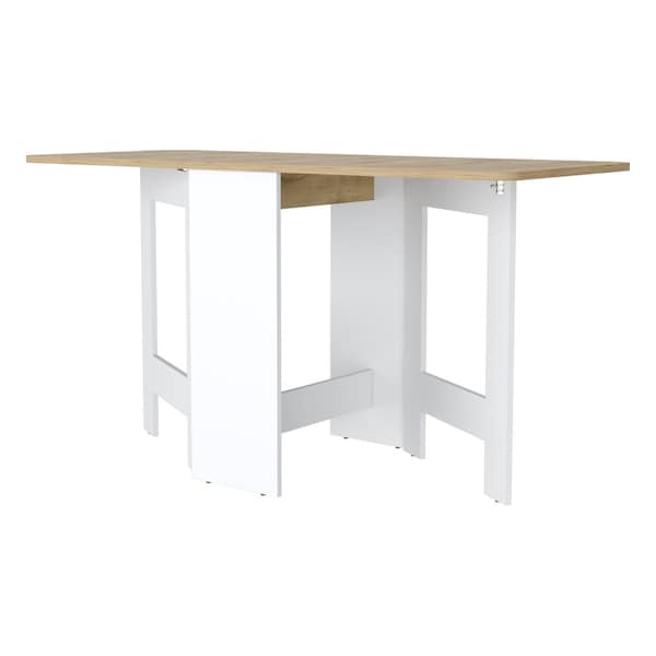 Homeroots 24" Brown And White Folding Sled Base Dining Table 530199 - main