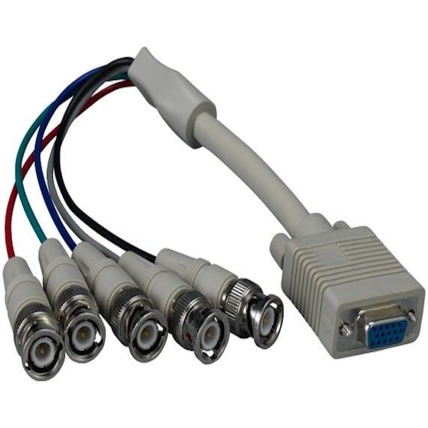 Sanoxy 1ft VGA HD15 Female to 5-BNC RGBHV Male Monitor Cable SNX-CBL-LDR-MO106-0301 - main