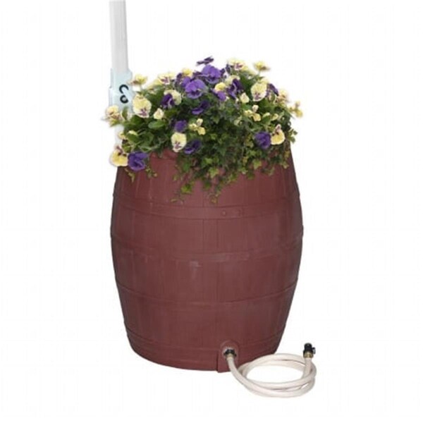 Patioplus Whiskey Barrel Flat-Sided Rainwater Urn - Brown PA834729 - main