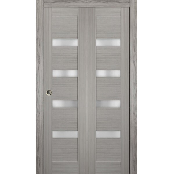 Sartodoors Sliding Closet Bi-fold Doors Solid Core Modern Interior QUADRO4113BF-SSS-56 x 80 (2* 28x80) - main
