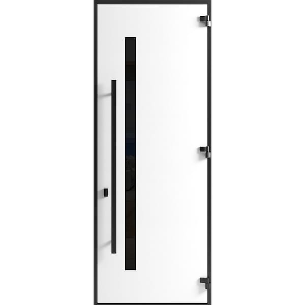 Vdomdoors Front Exterior Prehung Steel Door Ronex0144 Grey 96 Entry Metal Modern Painted W36xH96 Left hand RONEX0144EXD-GRE-W36xH96-LH-I - main