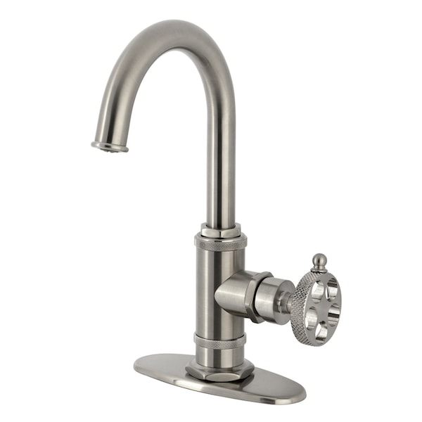 Kingston Brass Single-Handle Bar Faucet with Knurled Handle, Brushed Nickel KSD8508RKX - main