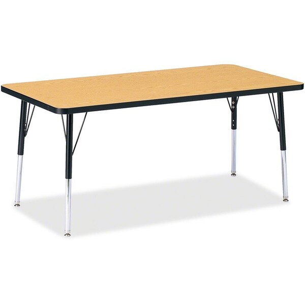 Jonti-Craft Berries Rectangle Activity Table, 30 in. x 60 in., A-height, Oak/Black/Black 6408JCA210 - main