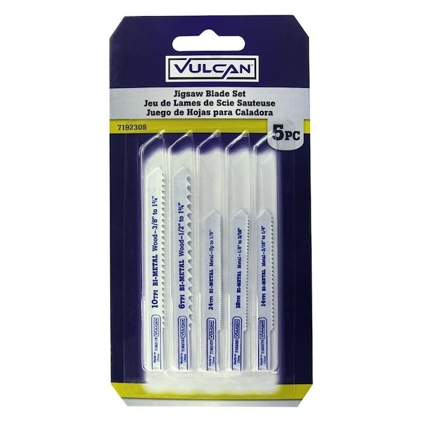 Vulcan Jig Saw Blade Kit, 2-3/4, 3-1/2 in L, From 6 to 24 TPI, HSS Tooth Cutting Edge 823420OR - main