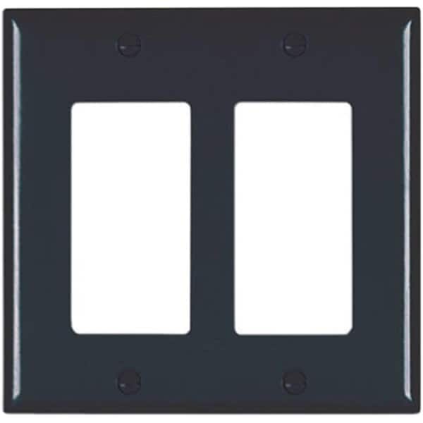 Nextgen TP262BKCC12 2 Gang 2 Decorator Opening Nylon Wall Plate, Black NE569210 - main